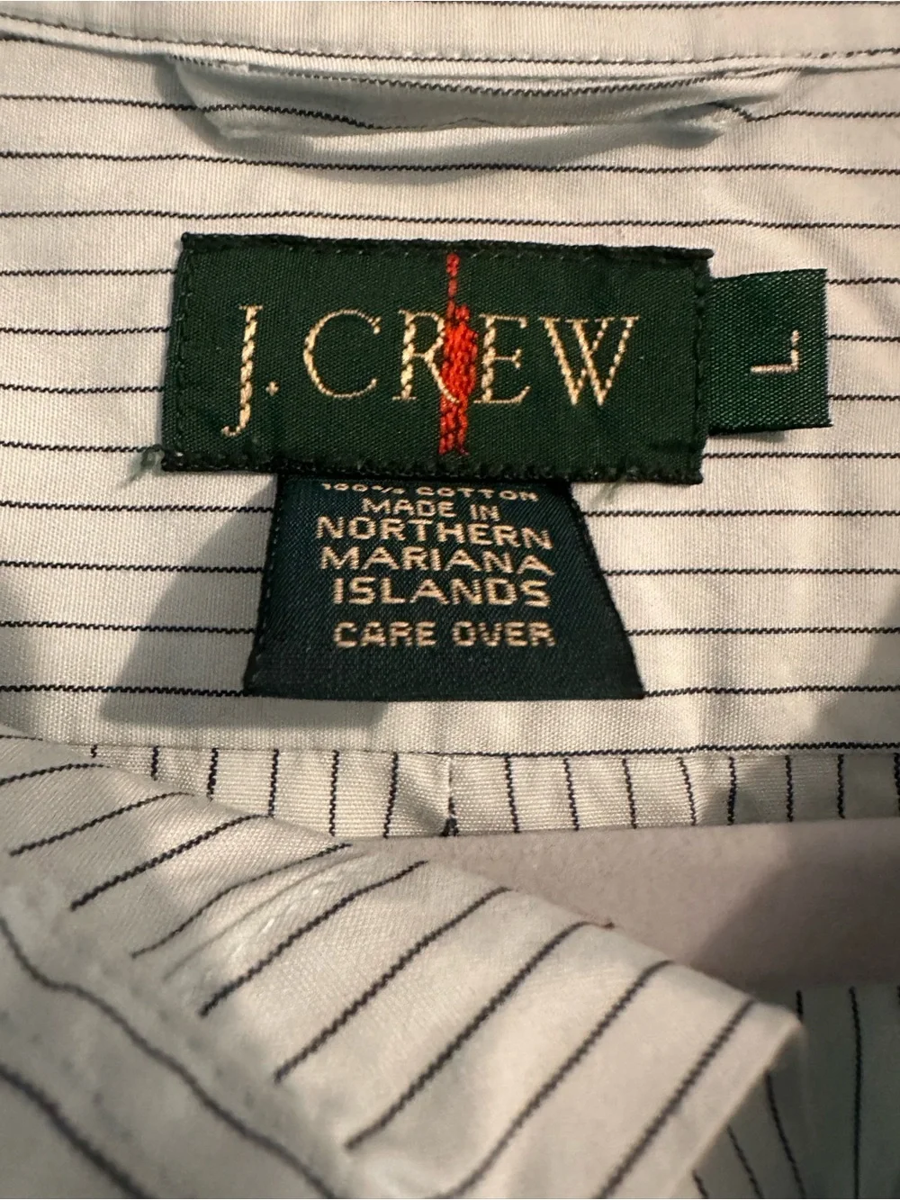 J. Crew Men’s Light Blue Shirt with Navy Pinstripes
